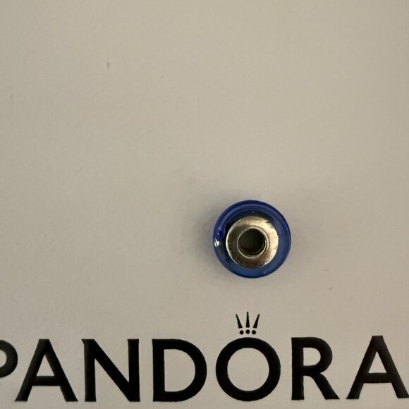 Retired Genuine Pandora Bracelet Charm - Blue Swirly Murano Glass 925 - Picture 4 of 4